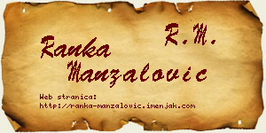 Ranka Manzalović vizit kartica